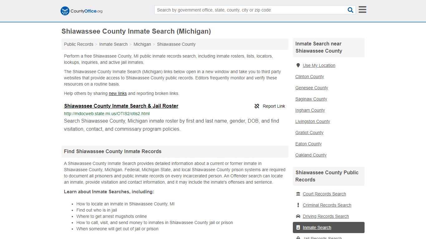 Inmate Search - Shiawassee County, MI (Inmate Rosters ...